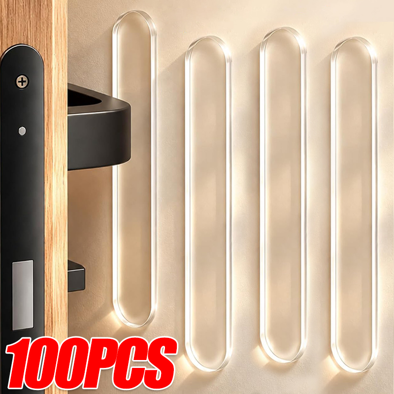 Furniture Joint Hardware - シリコン製キャビネットバンパーストリップ、粘着式衝突防止ドアストップバッファパッド、家具ドアハンドルバンパープロテクターストリップ