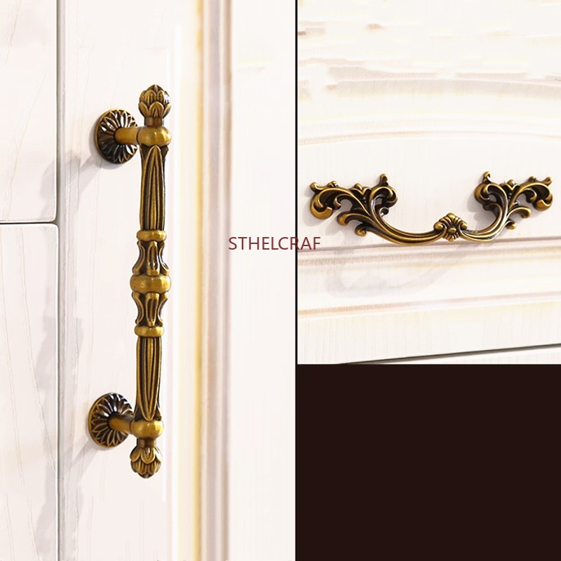 Quality Furniture Hardware - 古代風のデスク引き出しノブ高品質亜鉛合金キッチンキャビネットドアハンドル家具ハードウェア屋内ドア窓ハンドル