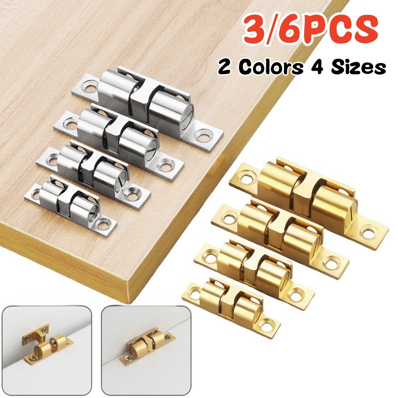 Furniture Hardware Locks - 3/6 個キャビネットクローゼットドアボールキャッチ、真鍮ダブルローラースプリングボールキャッチラッチ、家具ドアロック、調整可能なテンションラッチ