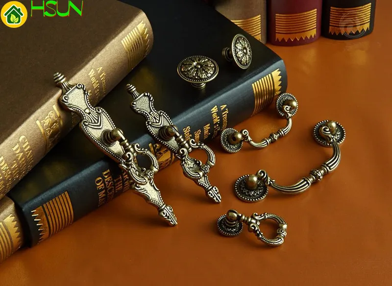 Furniture Hardware Drop Pulls - 2 個 6 スタイル田舎風ドレッサー取手ハンドルキャビネットドロッププル引き出しハンドル中国風食器棚ノブ家具ハードウェア