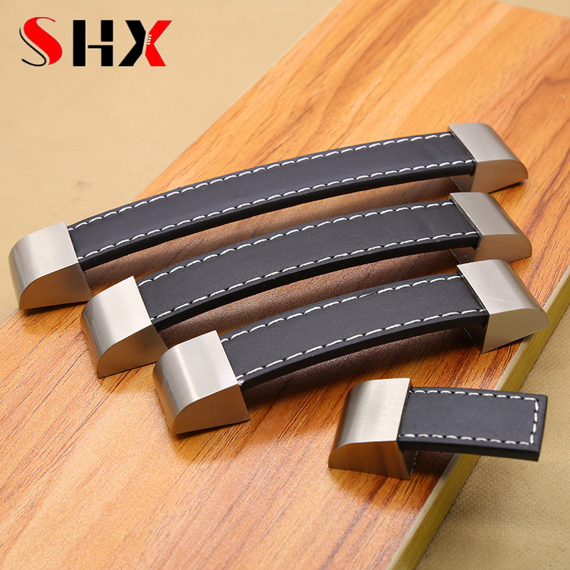 Furniture Grade Hardware - 現代の高級革製ハンドルノブプル家具キャビネットチェスト引き出しドアノブスーツケースハンドルネジ家具金具