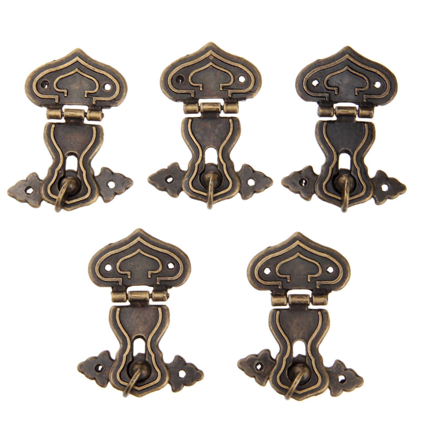 Furniture Hardware Antique - アンティーク金属装飾フック,63x47mm,5個,階段,木製ジュエリーボックス,ネジ付き,ヴィンテージ家具ハードウェア