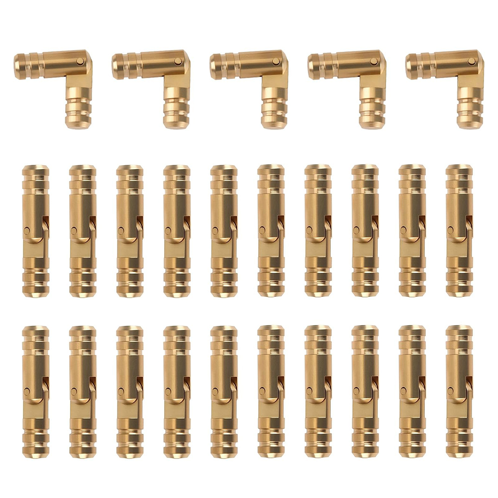 Furniture Hardware Antique - 真鍮製シリンダー折りたたみヒンジ 25個 270度 木箱、小さな木製ドア、アンティークケースの製作に