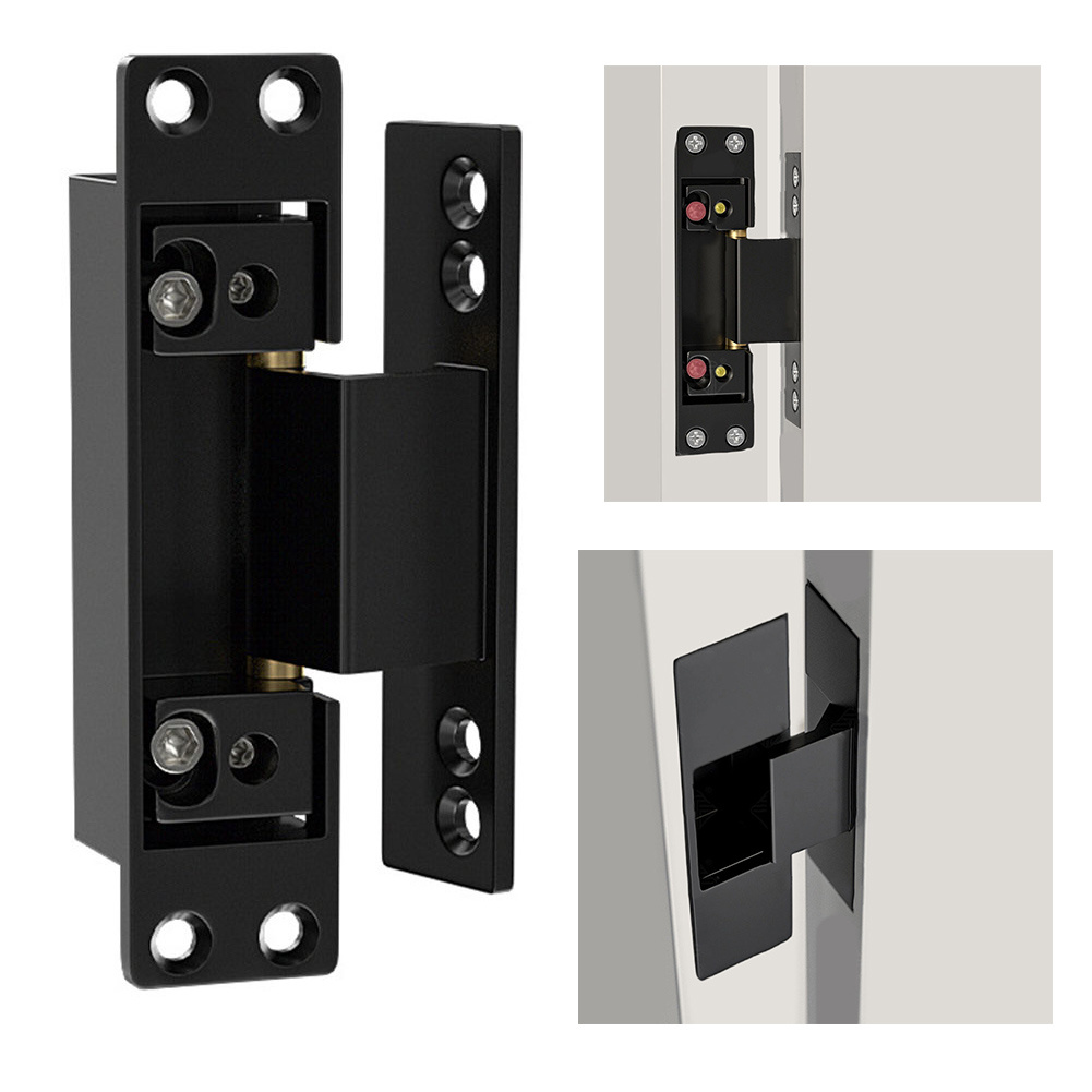 Furniture Hardware Hinges - 1個入り ブラック ドアヒンジ 隠しヒンジ 調整可能 クロス木製ドアヒンジ