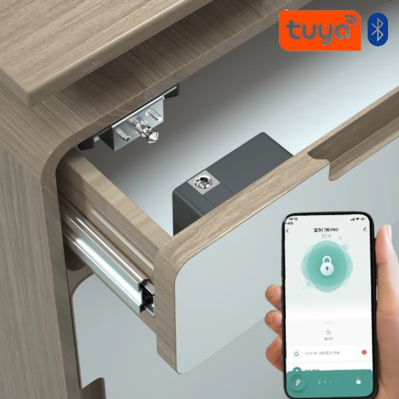 Furniture Hardware Locks - Tuya スマートキャビネットドアロックキーレス不可視電子ロック IC カードアプリロック解除キャビネットロッカー家具引き出しスマートロック