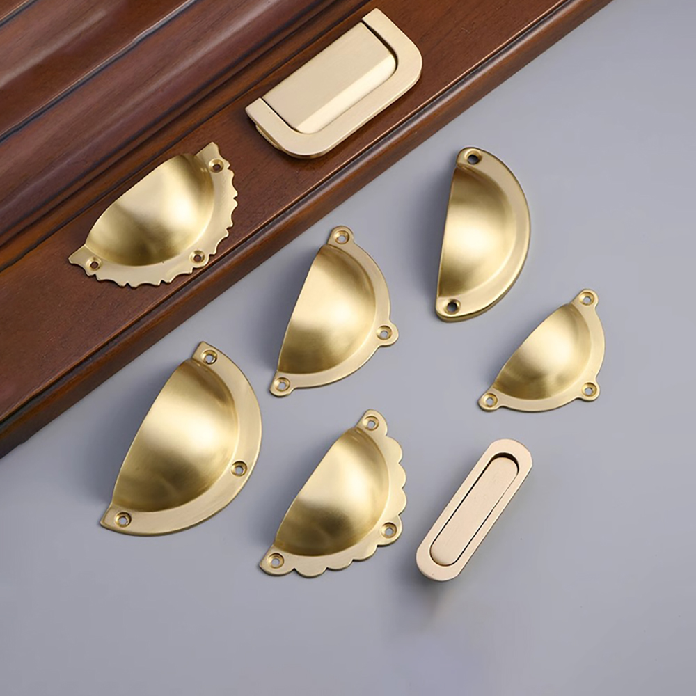 Quality Furniture Hardware - 食器棚用隠しハンドル 真鍮製キャビネットプルハンドル 引き出しノブ 高品質家具ハンドル 家具金具