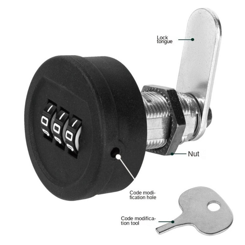 Furniture Hardware Locks - 引き出しパスワードロック 20/30 ミリメートルネジ長食器棚メールボックス 3 デジタルコンビネーションロック盗難防止セキュリティ家具ハードウェア