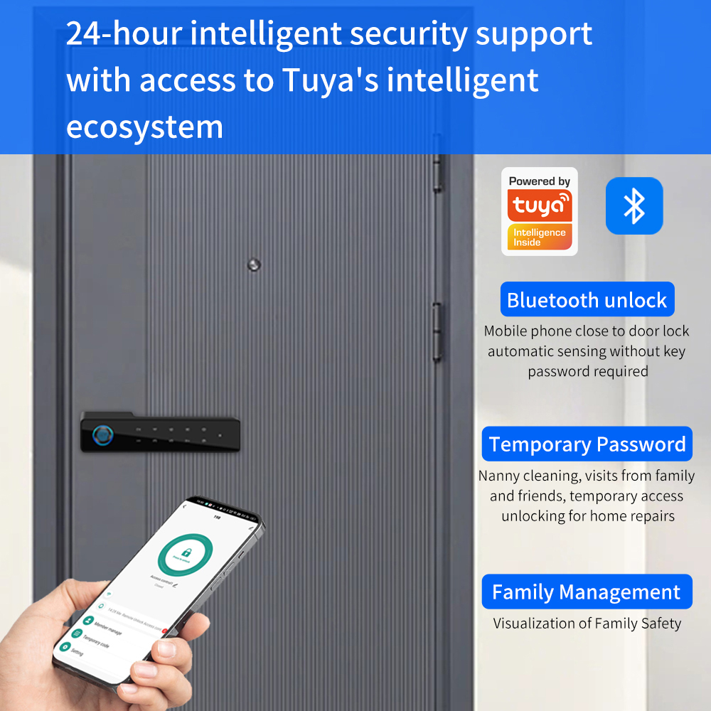 ミニマリスト電子指紋サイレントドアロックサポート Tuya  - Furniture Hardware Locks のレビューと価格