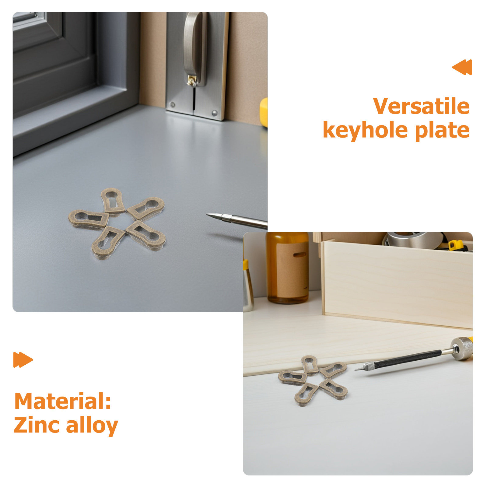 12 個の楕円形亜鉛合金キーホールエスカッションプレート装飾 - Furniture Hardware Locks のレビューと価格
