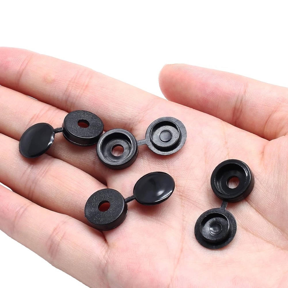 50/100/200 個黒実用的なヒンジ付きプラスチックネジ - Furniture Hardware Hinges のレビューと価格