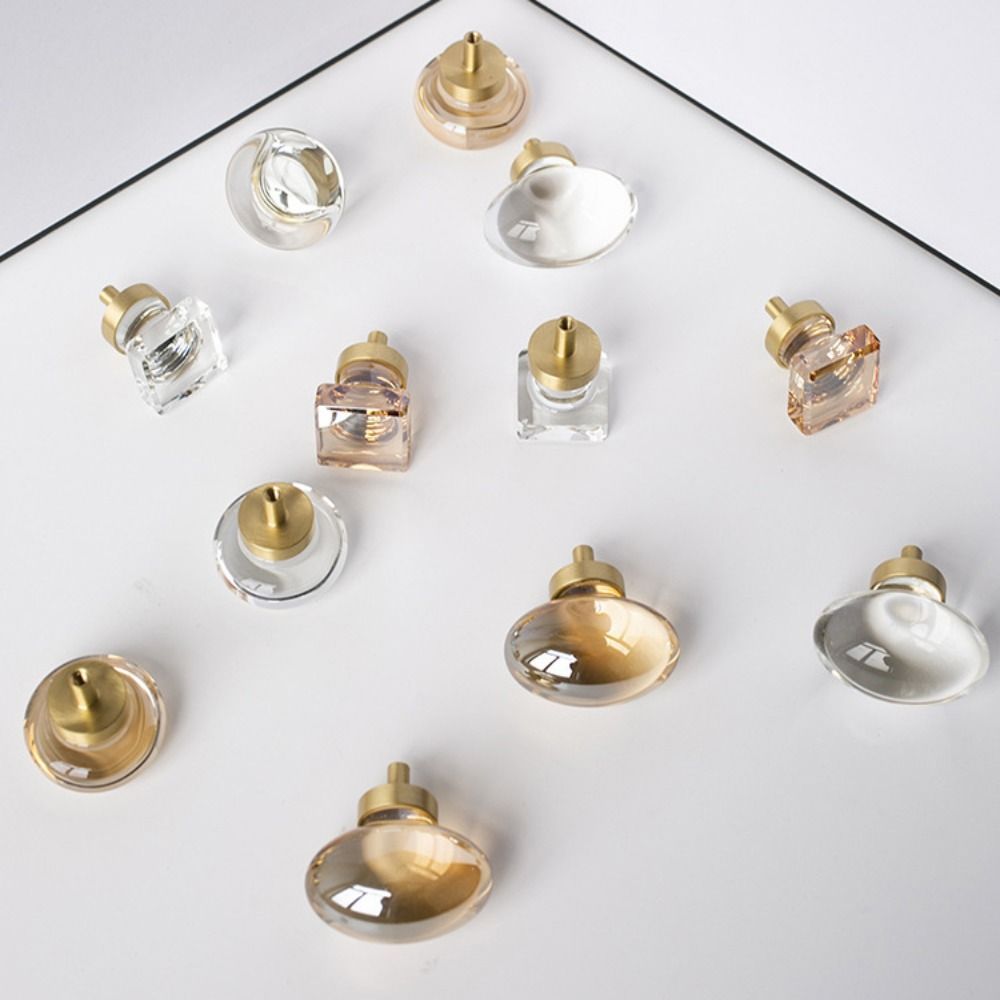 クリスタルガラス家具ハンドルシャンパン/透明単穴引き出しプル - Furniture Joint Hardware のレビューと価格