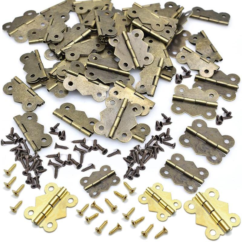 10/20個入り ネジ付き蝶型ヒンジ 鉄製ヒンジ 17x20 - Furniture Hardware Antique のレビューと価格