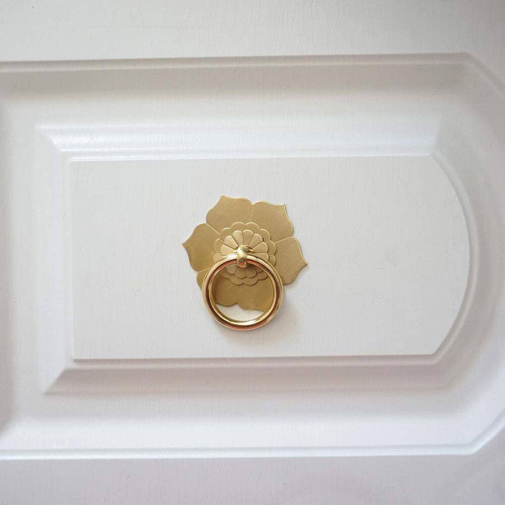 花柄真鍮製キャビネットドアノブ ドロップリングハンガーリング - Furniture Hardware Drop Pulls のレビューと価格