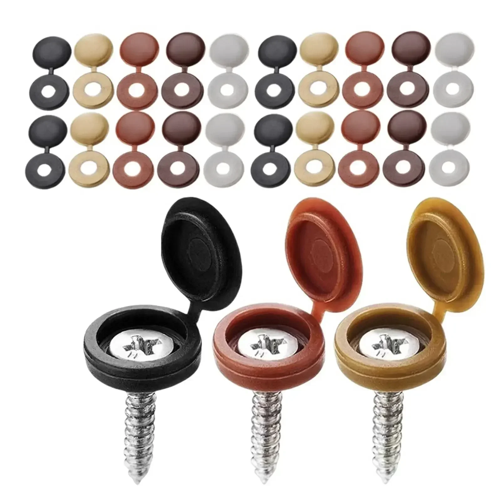 ヒンジ付きプラスチックネジキャップカバー倍スナップ保護キャッ - Furniture Hardware Hinges のレビューと価格