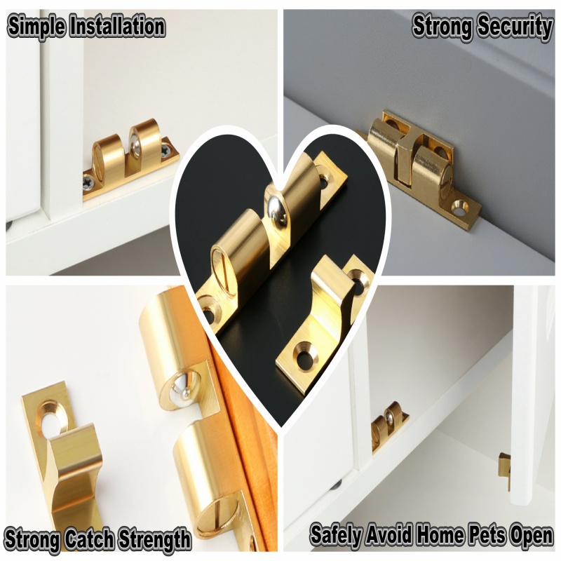 3/6 個キャビネットクローゼットドアボールキャッチ、真鍮ダ - Furniture Hardware Locks のレビューと価格