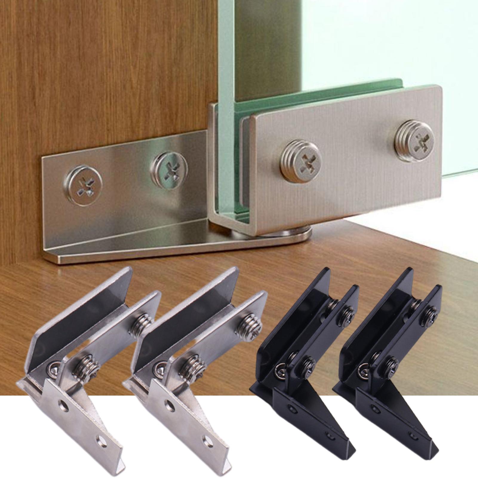 2個の非穴あきガラスドアヒンジディスプレイキャビネットヒンジ - Furniture Rotating Hardware のレビューと価格