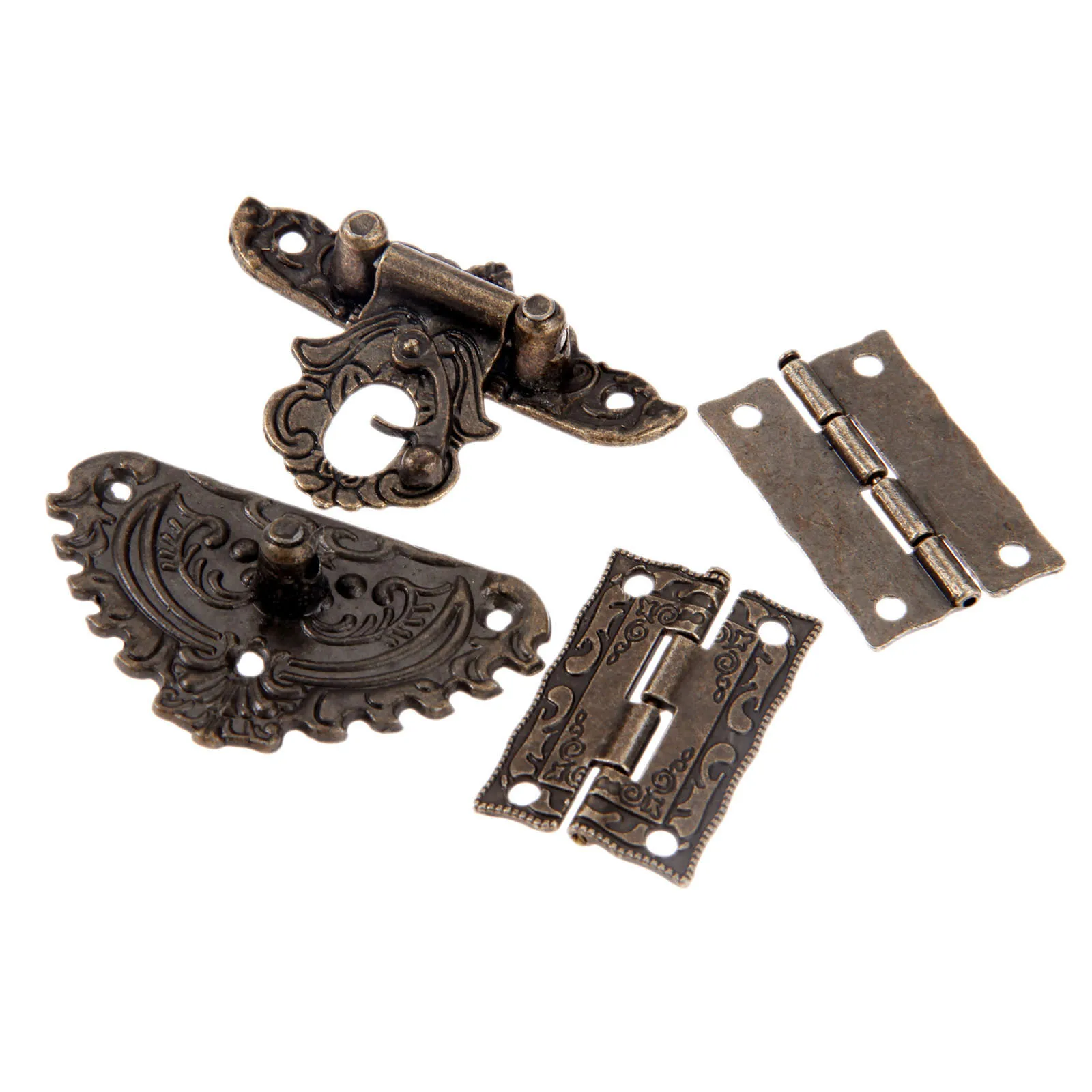3ピース/セットアンティークブロンズ南京錠ウッドボックスラッ - Furniture Hardware Hinges のレビューと価格