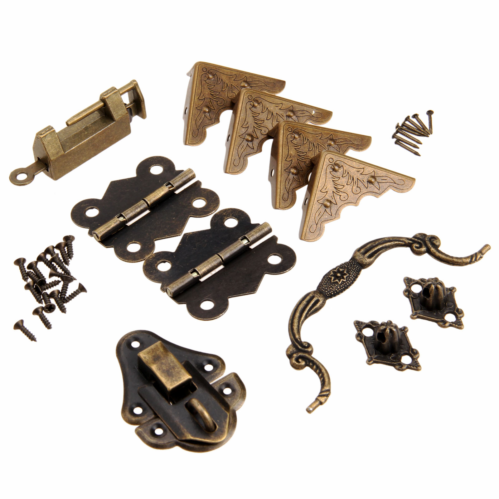 9ピース/セット家具継手中国真鍮ハードウェアアンティーク木製 - Furniture Hardware Hinges のレビューと価格