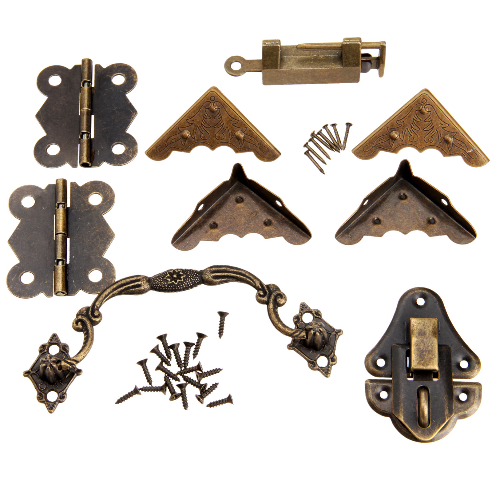 9ピース/セット家具継手中国真鍮ハードウェアアンティーク木製 - Furniture Hardware Hinges のレビューと価格