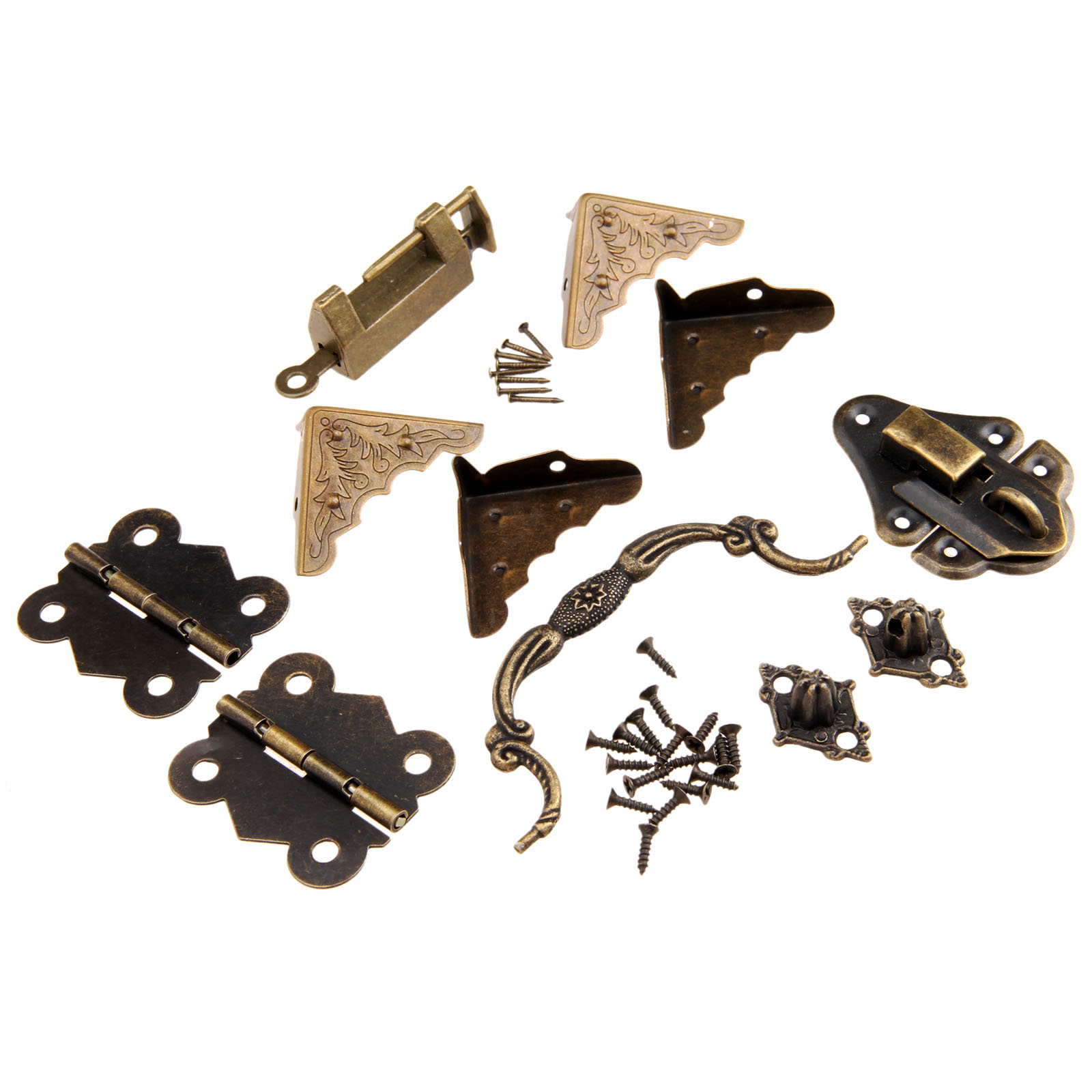 9ピース/セット家具継手中国真鍮ハードウェアアンティーク木製 - Furniture Hardware Hinges のレビューと価格