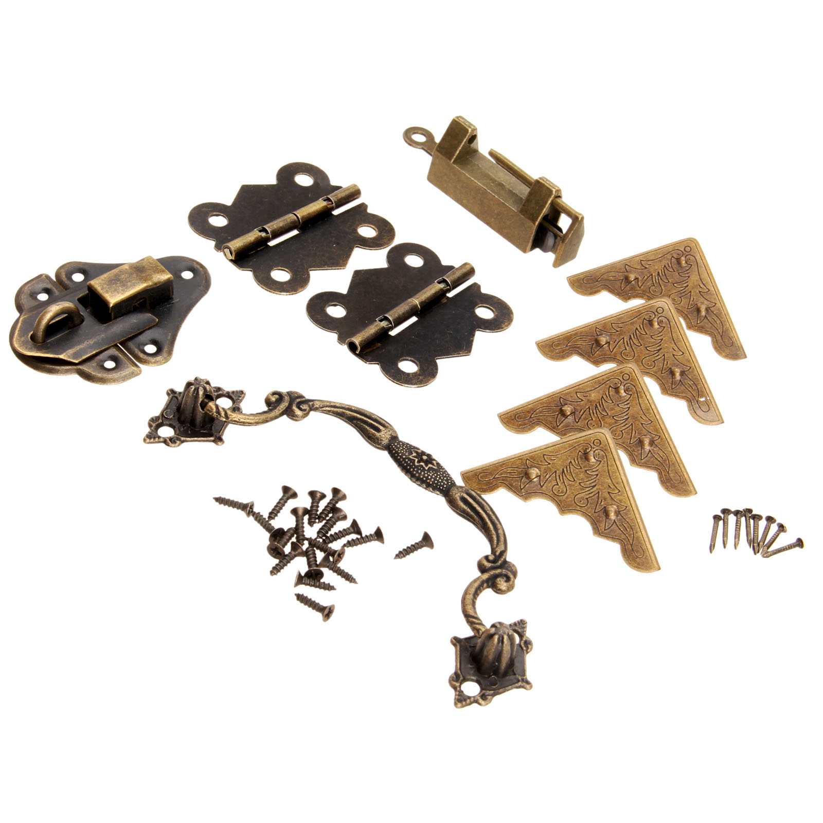 9ピース/セット家具継手中国真鍮ハードウェアアンティーク木製 - Furniture Hardware Hinges のレビューと価格