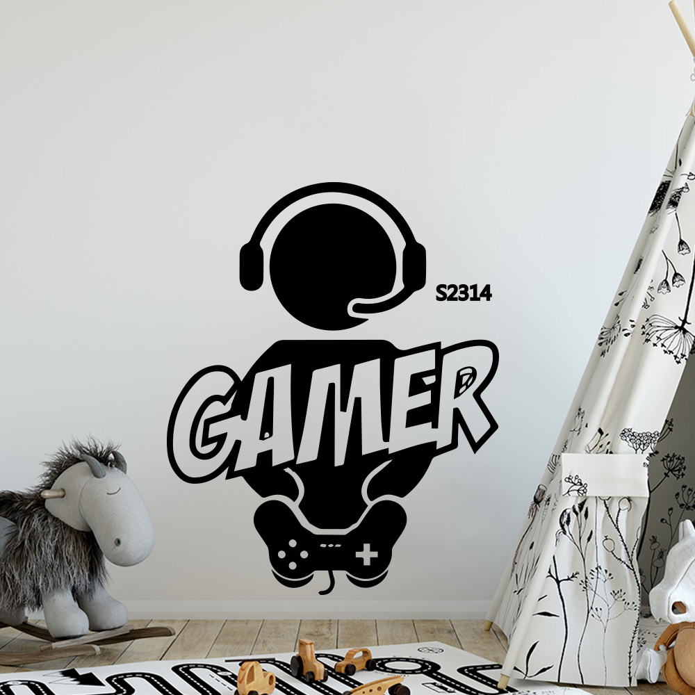 1pc ゲーマー壁アートデカールキッズルームの装飾ゲームハン - Furniture Joint Hardware のレビューと価格