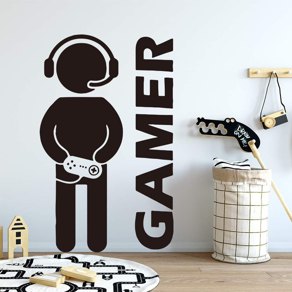 1pc ゲーマー壁アートデカールキッズルームの装飾ゲームハン - Furniture Joint Hardware のレビューと価格