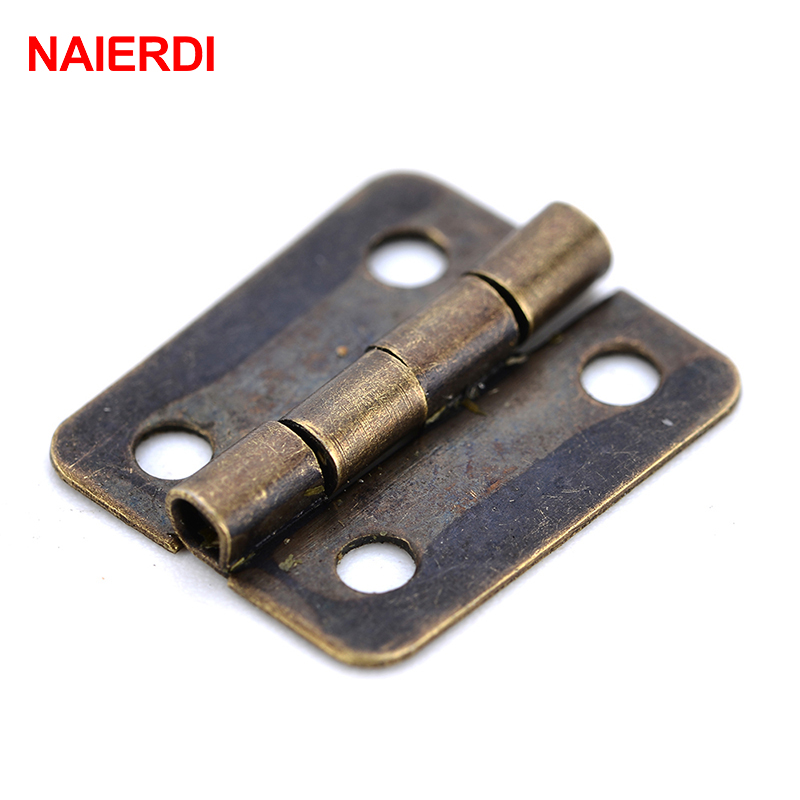 Naierdi-アンティークブロンズとゴールドのミニヒンジ, - Furniture Hardware Antique のレビューと価格